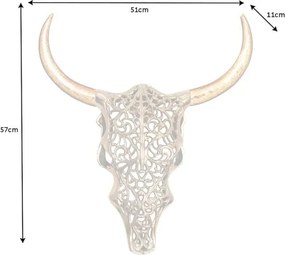 Decoratiune murala cap de taur auriu cu coarne EXOTIC BULL 60cm