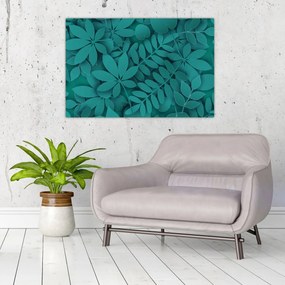 Tablou - Frunze turcoaz (90x60 cm)