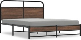 vidaXL Cadru de pat metalic fără saltea, stejar maro, 160x200 cm