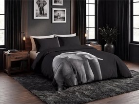 Lenjerie de pat din microfibra ELEPHANT negru Dimensiune lenjerie de pat: 2 ks 60 x 70 cm | 240 x 200 cm