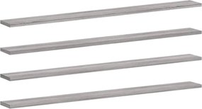 vidaXL Rafturi de perete, 4 buc., gri sonoma, 100x10x1,5 cm, lemn