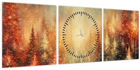 Tablou - Pictura de păduri (cu ceas) (90x30 cm)