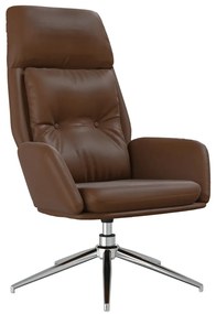 341286 vidaXL Scaun de relaxare, maro, piele naturală