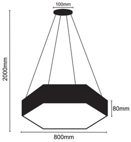 Lustră LED pe cablu LED/70W/230V 4000K d. 80 cm