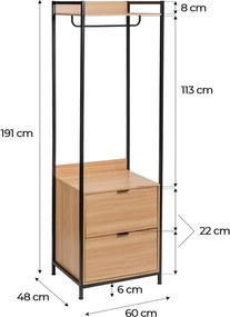 Șifonier în culoare naturală deschis 60x190x48 cm Armarios – Casa Selección