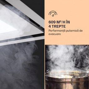 Klarstein Remy Brilliant Edition hotă insulă 90cm 845 m³/h EEK A LED sticlă