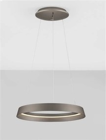 Lustra LED suspendata design modern circular ORMI brown D-45cm