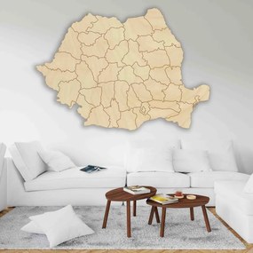 SENTOP | Hartă de perete din lemn România - ROMA