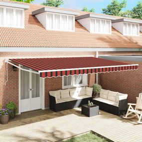vidaXL Marchiză retractabilă automată portocalie și maronie 500x300 cm