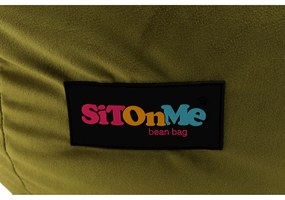 Fotoliu tip sac, material textil verde măsliniu, TRIKALO