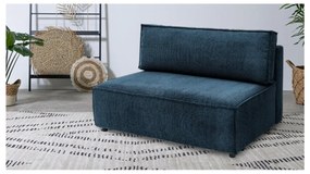 Modul pentru canapea albastru închis cu tapițerie din catifea reiată (de mijloc) Nihad modular – Bobochic Paris