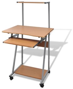 20064 vidaXL Birou pentru computer cu poliță glisantă, Maro