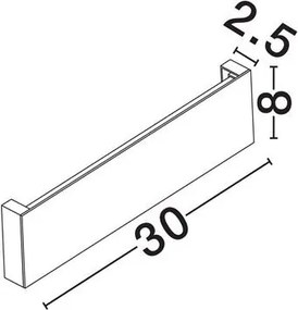 Aplica exterior neagra liniara 30cm IP65 LED METRIC