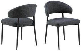 MAZZONI EXPORT IRIS Antracit [Gri închis] (material Basel 19) - SCAUN MODERN TAPIȚAT PENTRU SALON/SUFRAGERIE LOFT