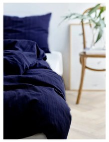 Lenjerie de pat albastru-închis din damasc pentru pat de o persoană, extinsă 140x220 cm Noble – Södahl