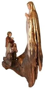 Statueta lemn aurit "Fatima si copiii", 34cm