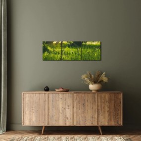 Tablou cu natura - lunca (cu ceas) (90x30 cm)