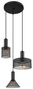 Lustră pe cablu JEDD 3xE27/60W/230V negru Globo 15648-3H