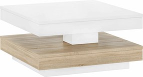 Masuta cafea MANDY, alb/stejar sonoma, 70x70x34 cm