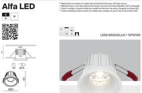 Spot incastrabil Alfa LED 2700K 1x15W 36 grade