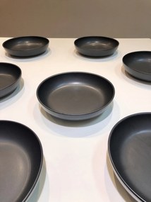 Set 48 Boluri Pasta Vulcano (Farfurie adanca si intinsa 26cm) Negru Mat Carbon
