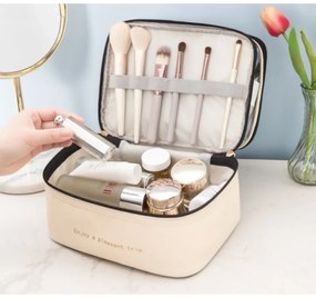 Geanta cosmetica FLOORY 17x23 cm, crem