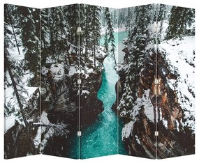 Paravan - Râul de munte iarna (210x170 cm)