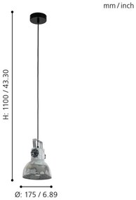 Eglo 49619 - Lustră pe cablu BARNSTAPLE 1xE27/40W/230V