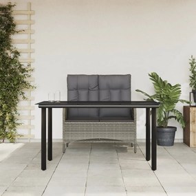 3203505 vidaXL Set mobilier de grădină cu perne, 2 piese, gri, poliratan