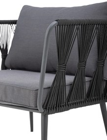 Fotoliu de exterior, negru, din metal, Pavone