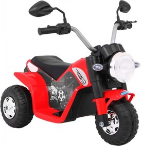 Motocicleta Electrica cu Acumulator Pentru Copii NOVOKIDS™ Mini Chopper, 2-5 ani, max 20 kg, Cu Sunete si Lumini, Trotineta Electrica, 3 Roti, MERS
