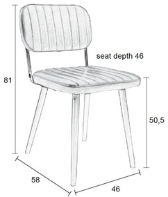 Scaun de dining maro coniac Jake Worn – White Label