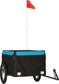vidaXL Remorcă pentru biciclete, negru și albastru, 45 kg, fier
