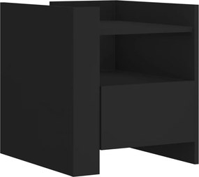 vidaXL Noptieră, negru, 45x50x50 cm, lemn prelucrat