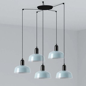 Lustra cu 5 pendule metal TATAWIN S blue