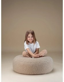 Fotoliu puf pentru copii maro deschis cu tapițerie din țesătură bouclé Round – Wigiwama
