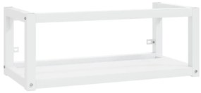 338492 vidaXL Cadru chiuvetă de baie pentru perete, alb, 79x38x31 cm, fier