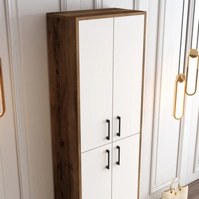 Comodă pentru pantofi Berlin A - Walnut, White