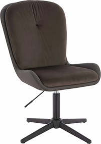 HR690CROSS Scaun Velvet&amp;soft Piele Pu Ciocolată/Cafea Bază Neagră