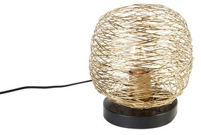 Lampă de masă de design aurie cu negru 20 cm - Sarella