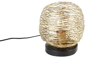 Lampă de masă de design aurie cu negru 20 cm - Sarella