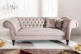 Canapea fixa eleganta Paris Chesterfield greige