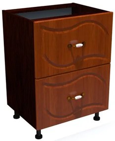 Corp inferior 60 cu 2 sertare metalice pentru greutate Zebra MDF frunza cedru