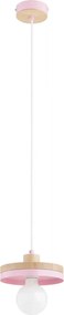 Lustră cu cablu LARSO 1xE27/15W/230V roz/bej