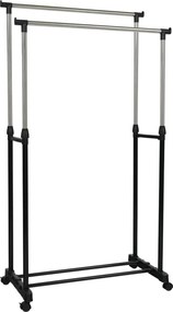 Stander haine OLIVER, negru/crom, metal/plastic, 80x43x150 cm