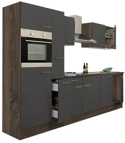 Mobilă de bucătărie Yorki 300, corp din stejar Yorki, cu față antracit satinat