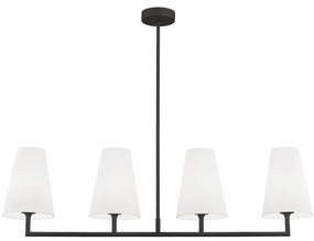 Lustra cu 4 brate design modern Safiano alb, negru