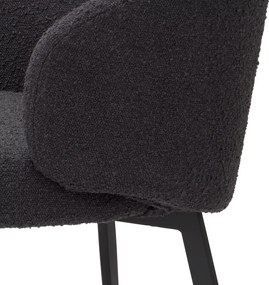 Set de 2 scaune cu brate design LUX Lloyd, boucle negru 115989 HZ