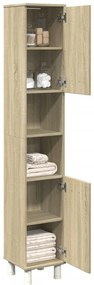 vidaXL Dulap de baie, stejar sonoma, 30,5x30x179 cm, lemn prelucrat
