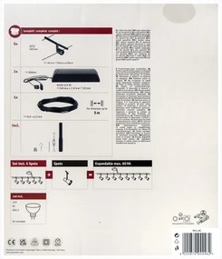 Paulmann 94446 - Sistem complet cu cablu SALT, 230 V, set 5 x GU5,3/10W, negru